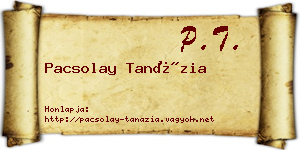 Pacsolay Tanázia névjegykártya